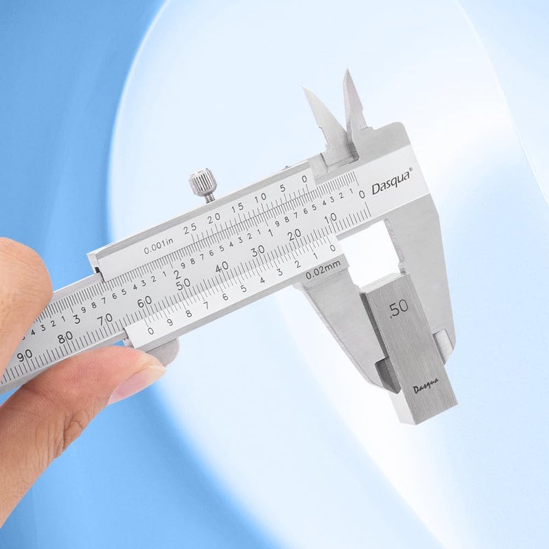 Dasqua Left-Handed 0-6"/0-150mm Monoblock Vernier Caliper Stainless Steel, Dual Unit (in/mm), High Precision with Fine Adjustment, Accuracy ±0.0015"/0.03mm, Graduation: 0.001"/0.02mm - Image 5